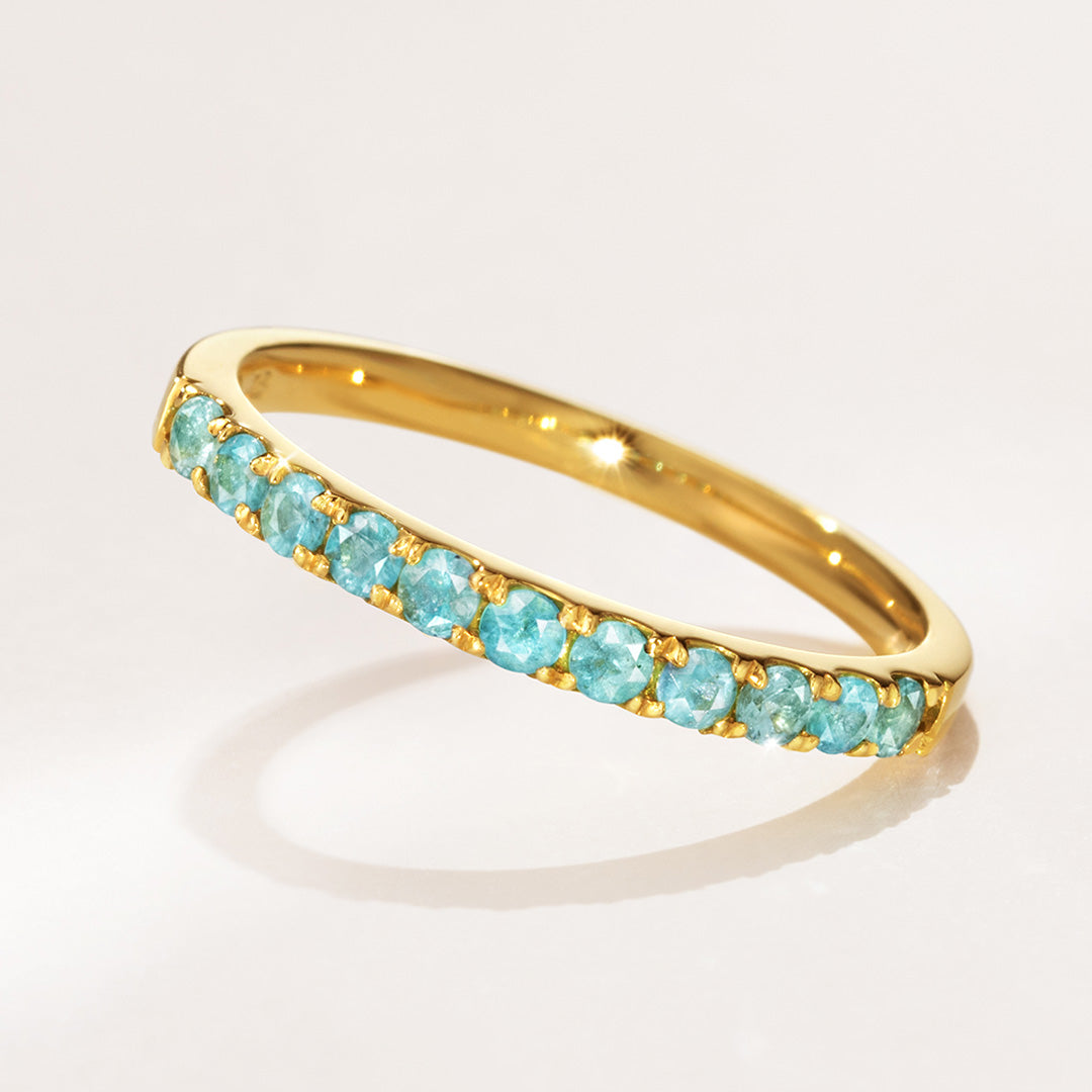 ビズー公式】パライバ トルマリン 11石 ハーフ エタニティ K18(18金