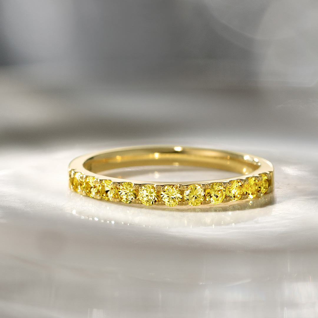 ビズー公式】イエローサファイア(非加熱) K18/PTリング・エマ| 誕生石