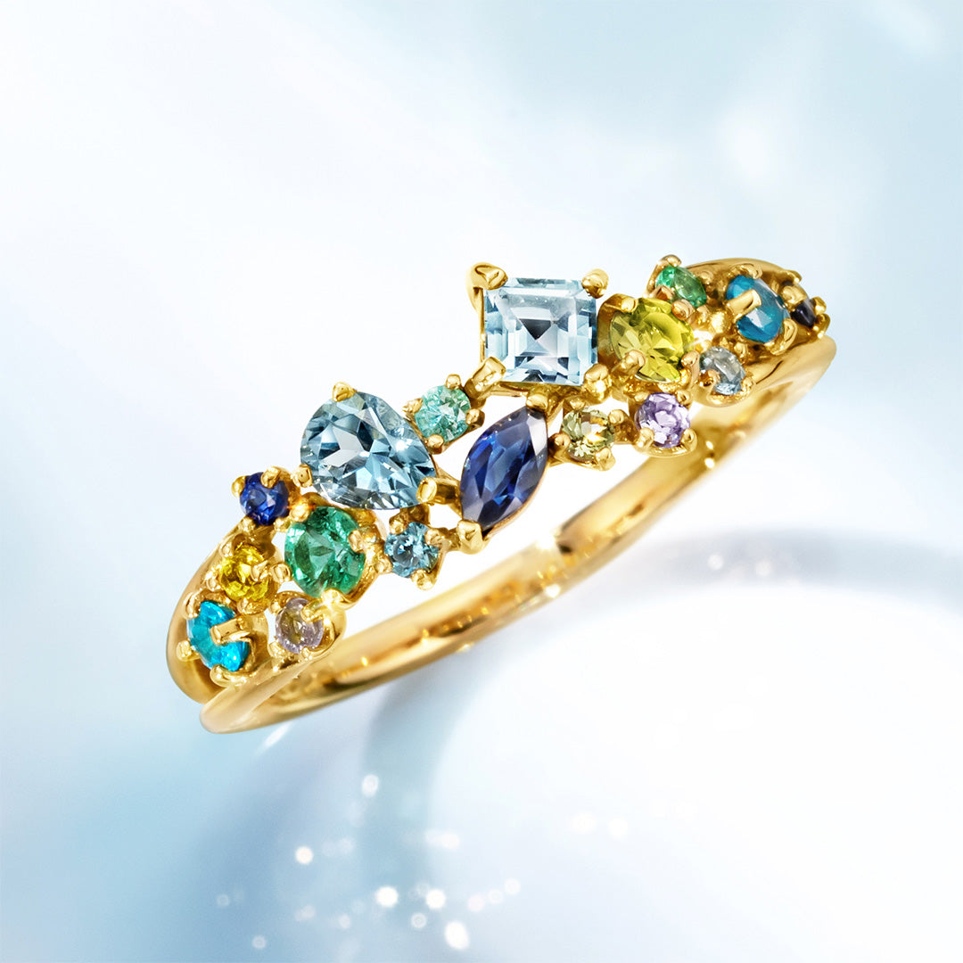 ビズー公式】マルチカラー K18(18金) K10(10金) プラチナ リング