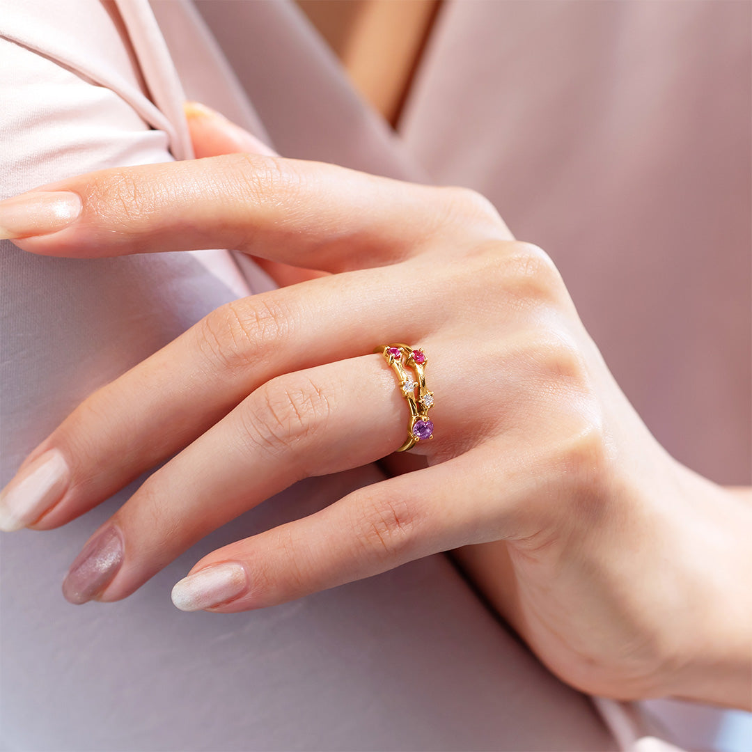 在庫限り・即日発送・BIZOUX×Studio28】マルチカラージュエル×K18