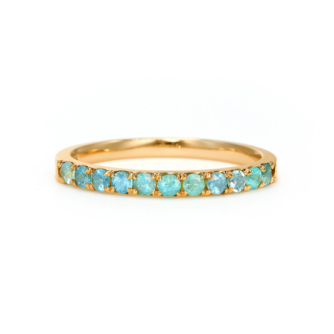 ビズー公式】パライバ トルマリン 11石 ハーフ エタニティ K18(18金