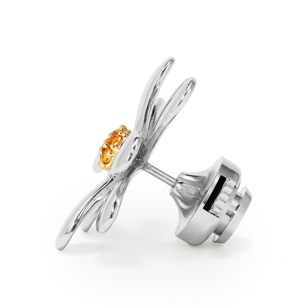 即日発送】シトリン×シルバー925ブローチ・フルール