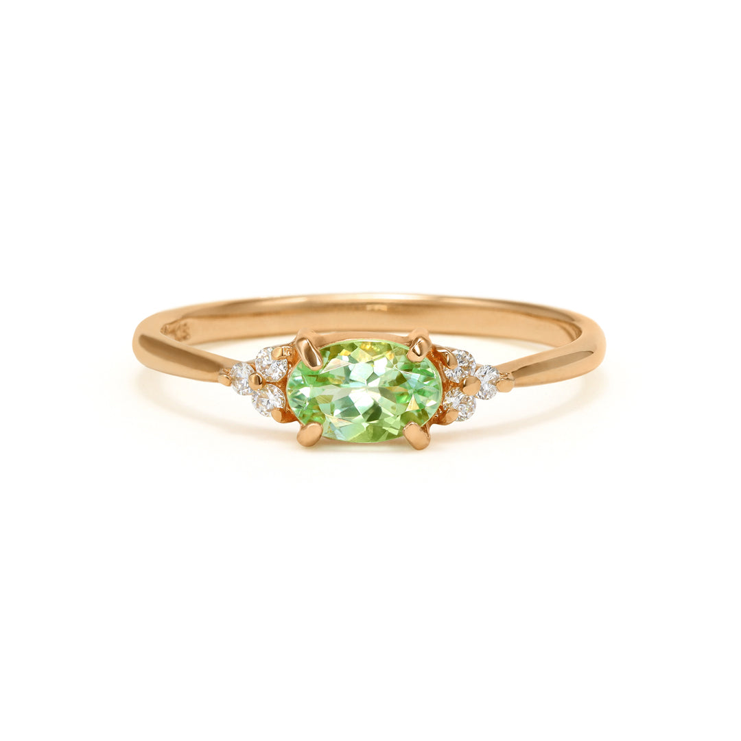 ビズー公式】ミントグリーンガーネット×ダイヤモンド K18(18金)/PT