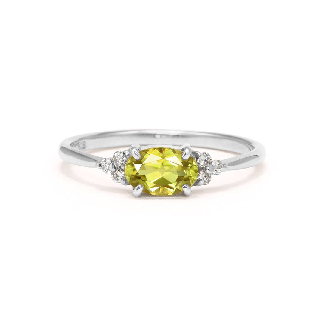 ビズー公式】カナリーイエロートルマリン×ダイヤモンド K18/PTリング