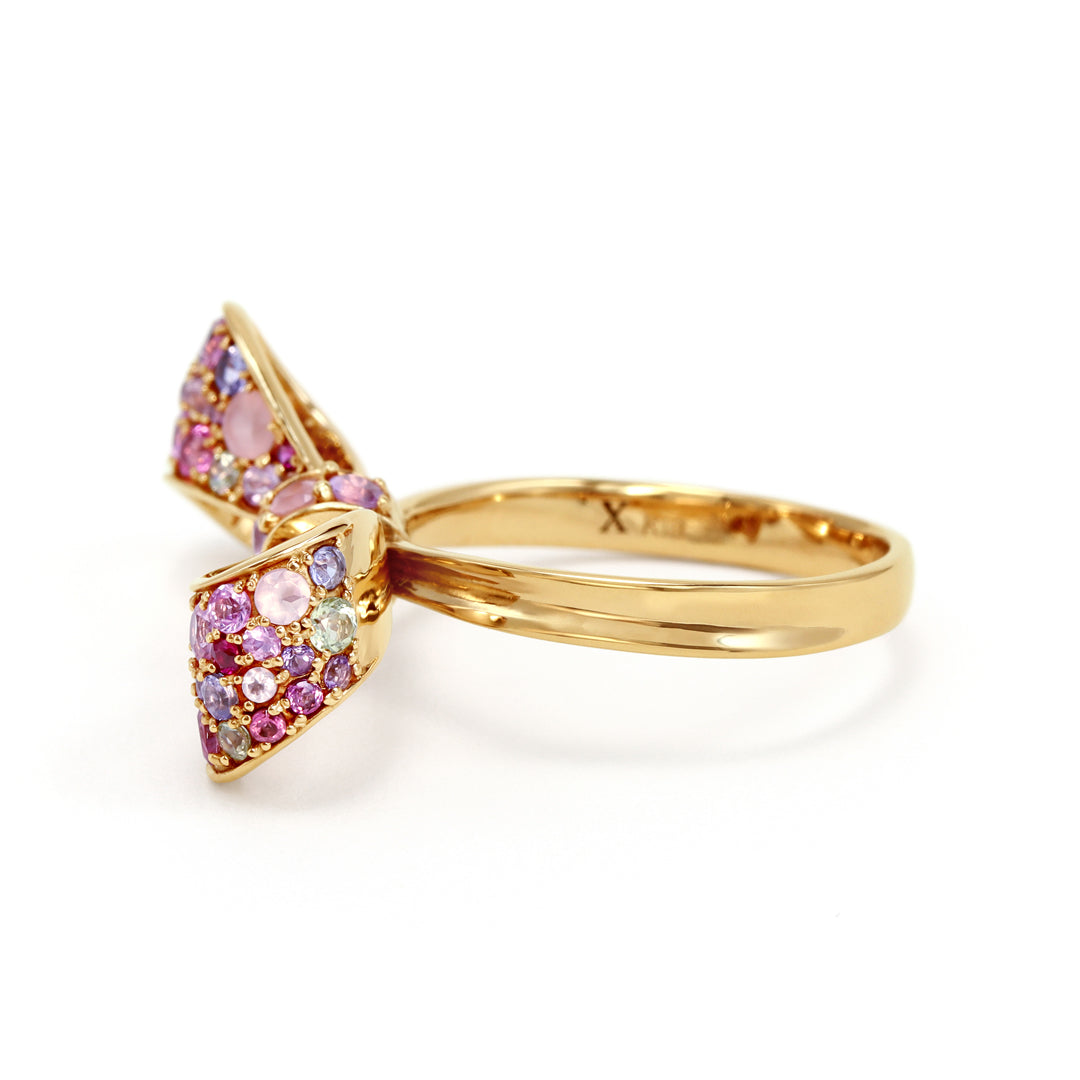 ビズー公式】マルチカラー ゴールド K18(18金) プラチナ リング サクラ