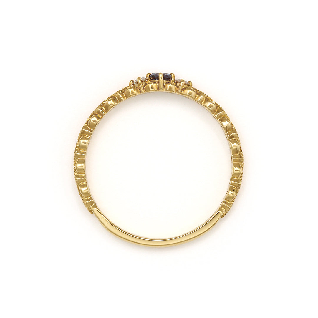 ビズー公式】ベキリーブルーガーネット ダイヤモンド K18(18金) リング