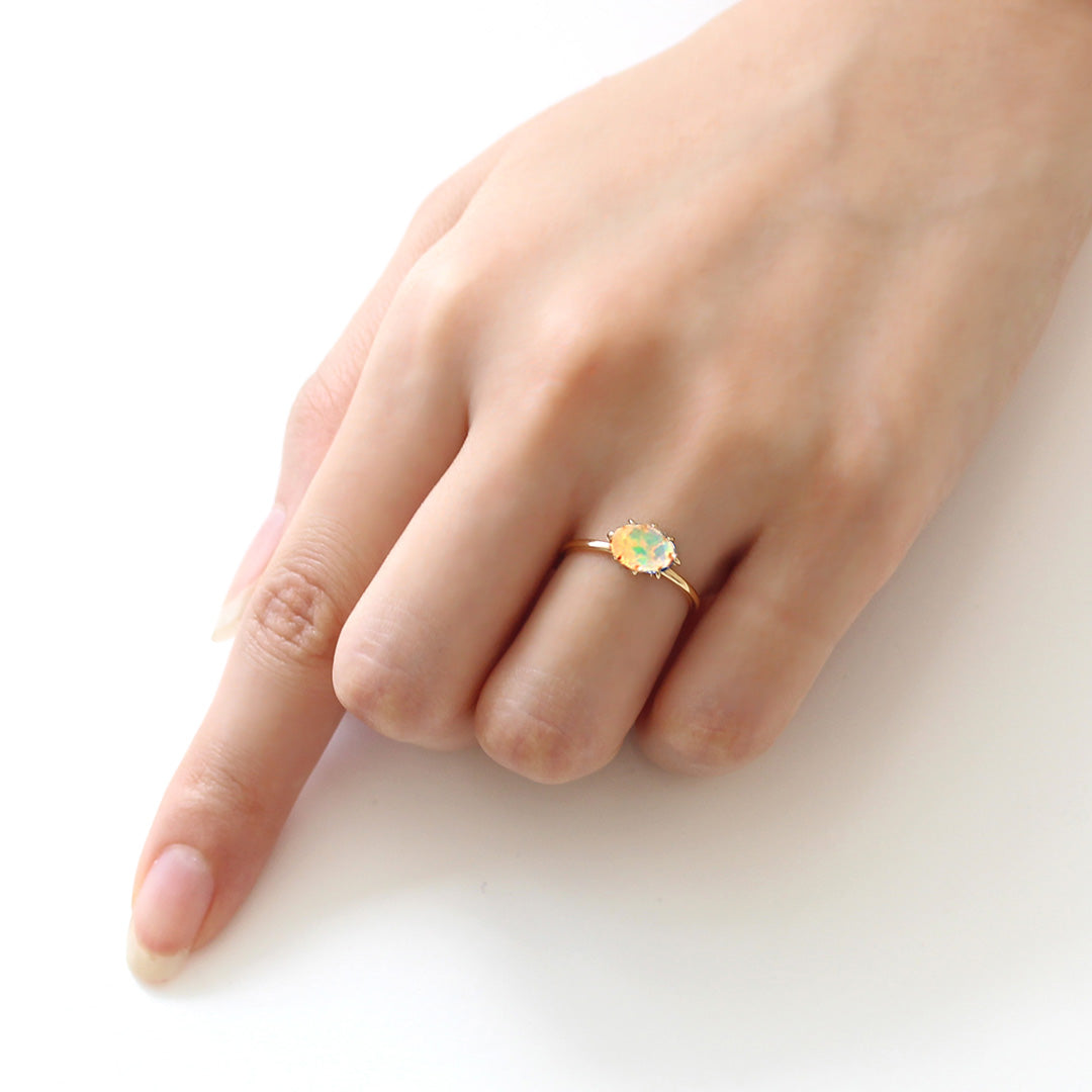 ビズー公式】オパール K18(18金) リング セパージュ | 希少石カラー