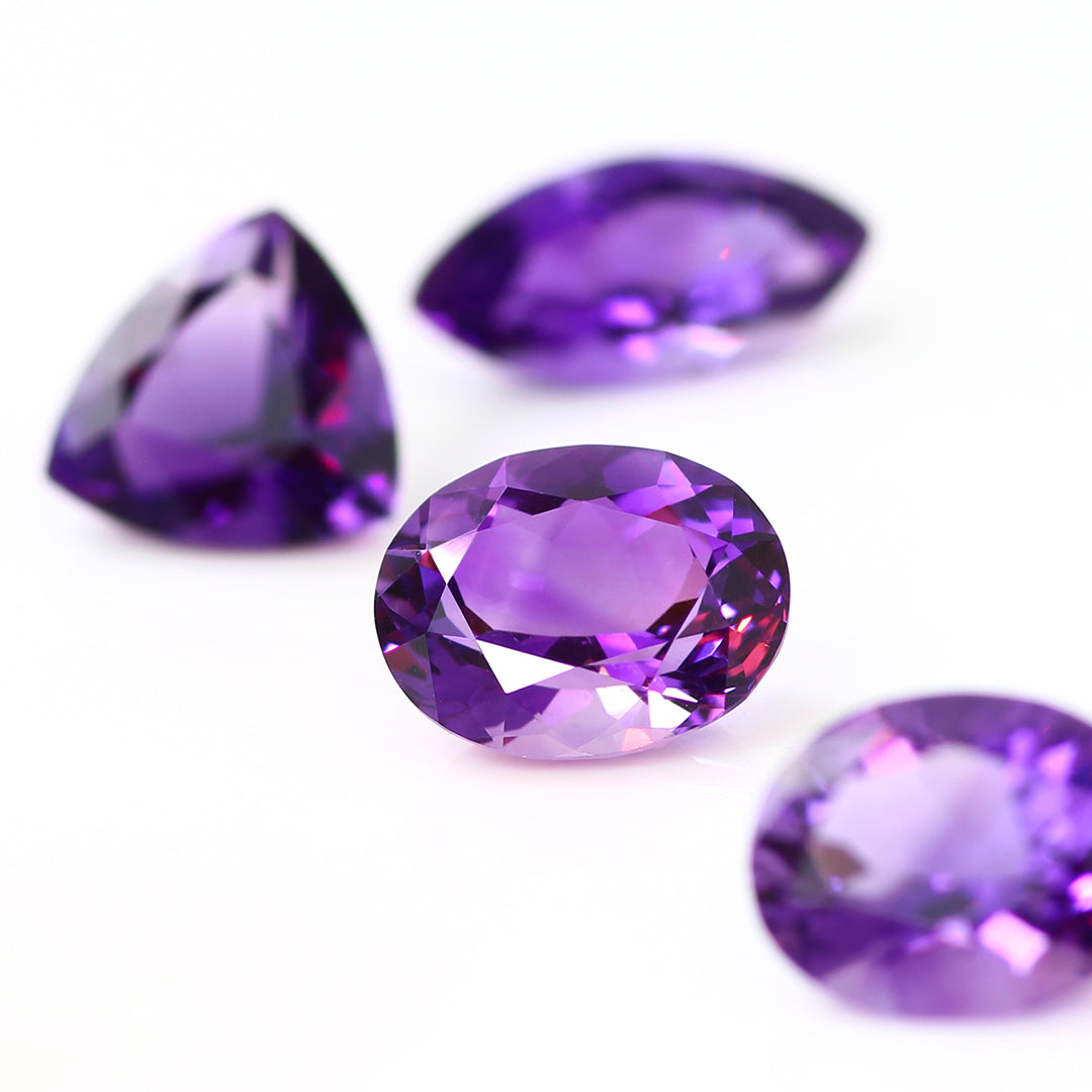 ビズー公式】アメジスト オーバルカット K18(18金) リング セパージュ