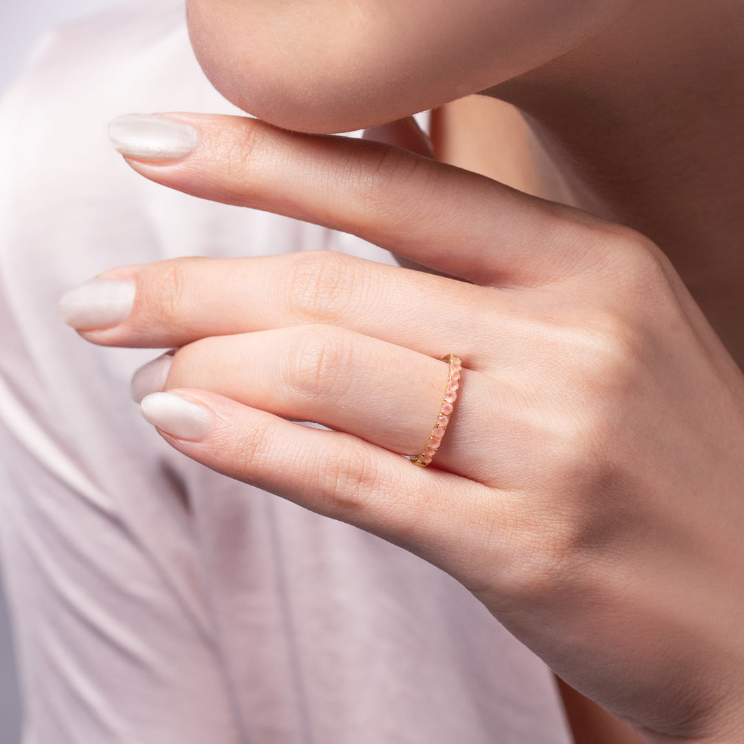 ビズー公式】ロードクロサイト 11石 ハーフ エタニティ K18(18金