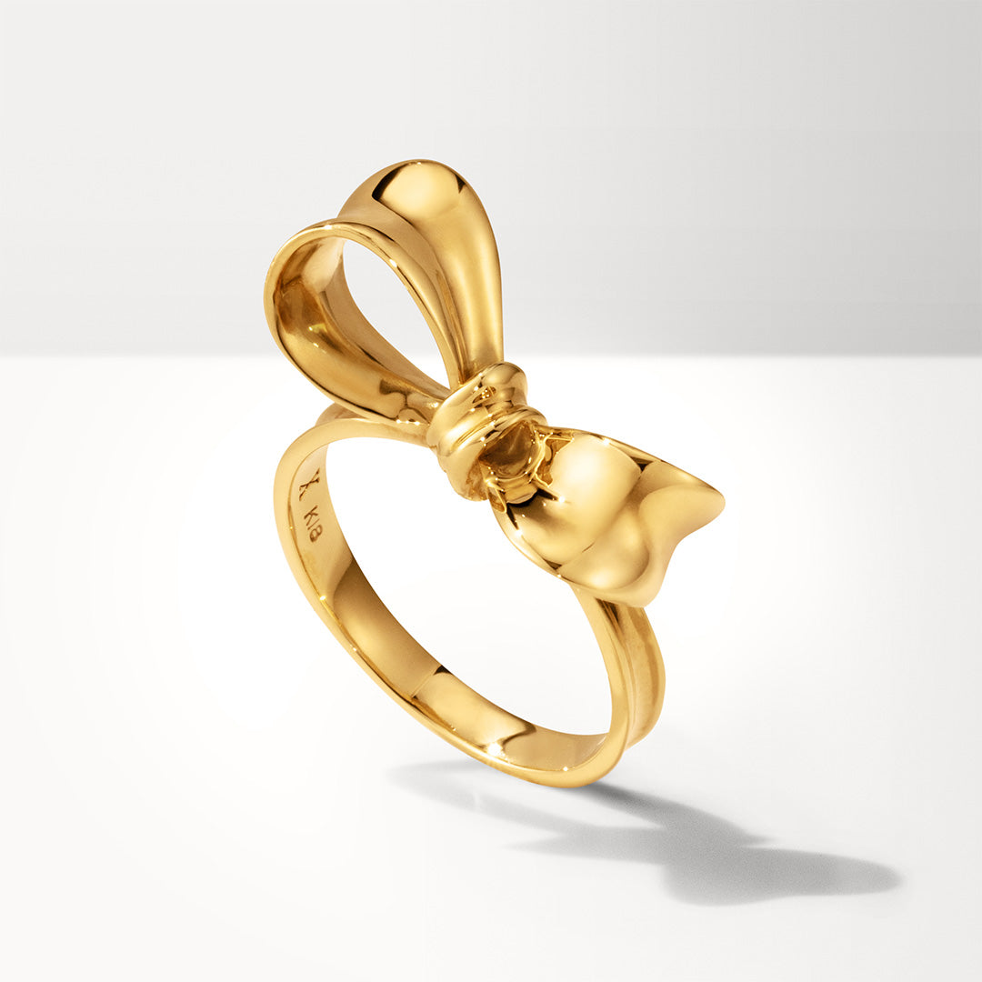 ビズー公式】ゴールド リボン K18(18金) リング リュバン | 希少石