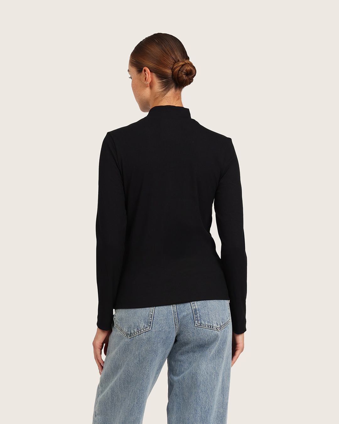 Women's Bamboo Ribbed Turtleneck Top in Black – Boody US