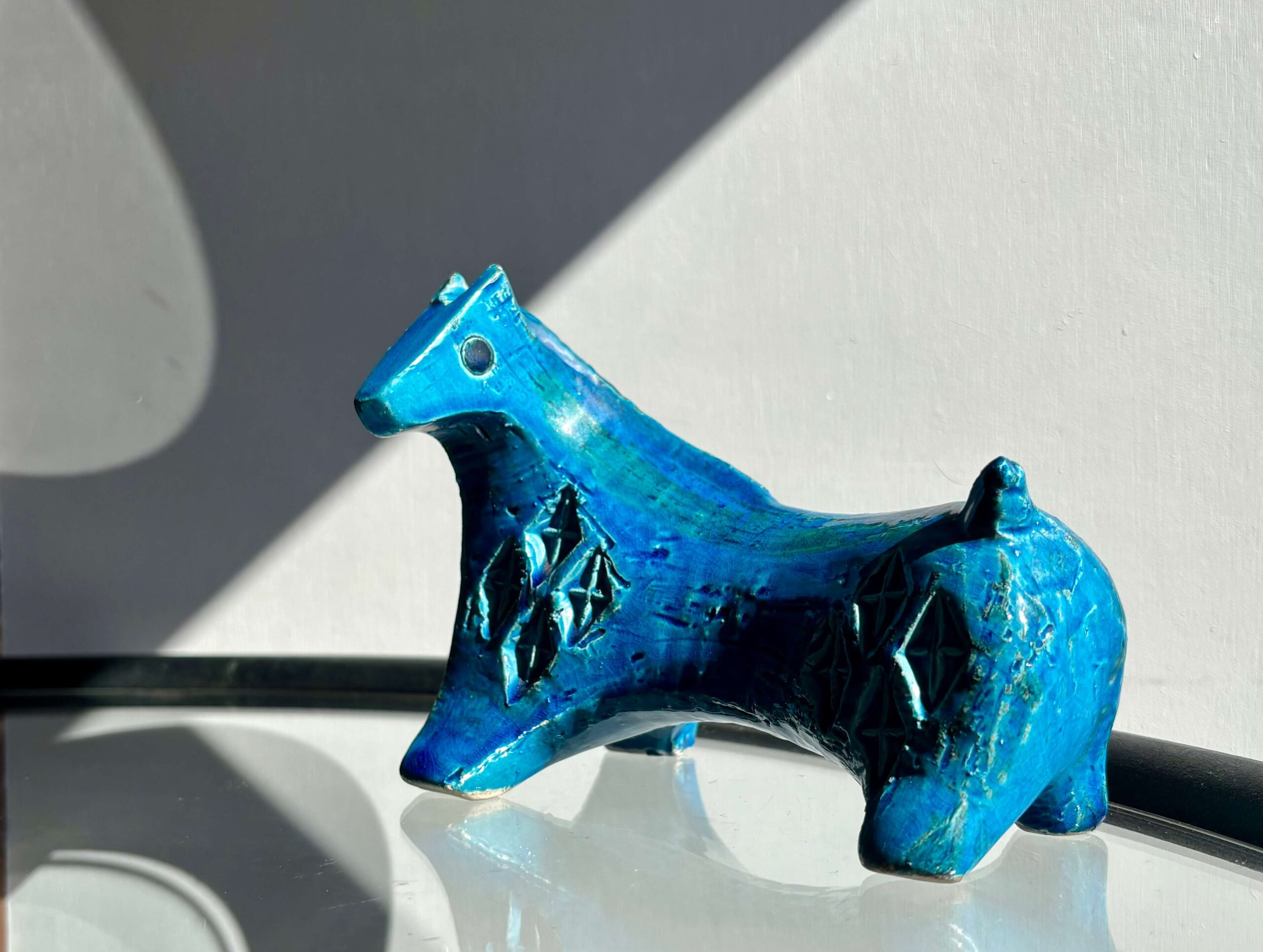 No.12187「FLAVIA〈リミニブルー〉オブジェ：イタリア」幅12.5cm