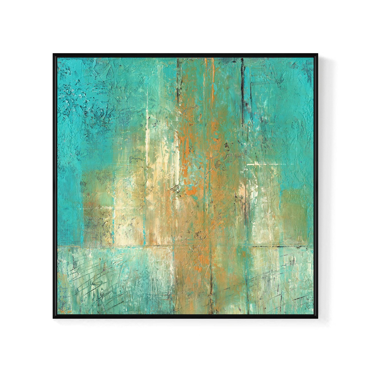 抽象絵画•緑の湖