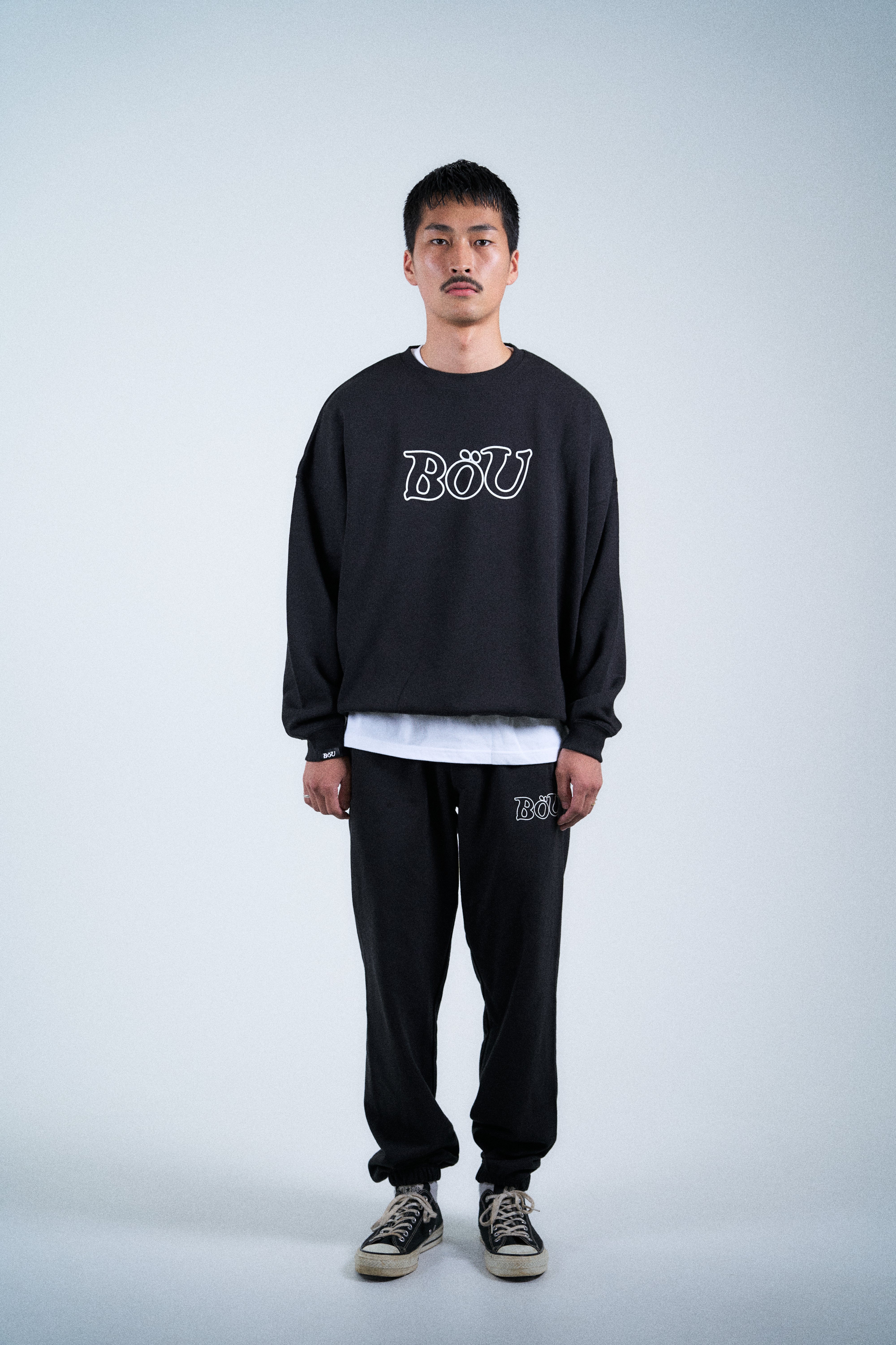 WAVE LOGO SWEAT PANTS（BLK） – BöU Official Store