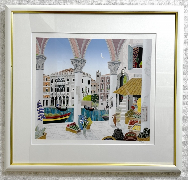 トーマス・マックナイトのリトグラフ作品「Ca'D'Oro カ・ドーロ～館