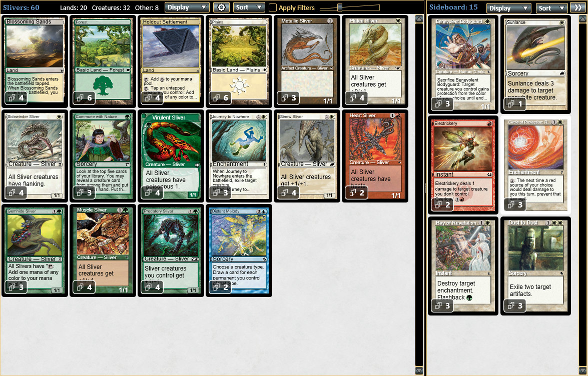 MTG】pauper_4C緑白スリヴァー【デッキ紹介】 | いつでもだいたいMTG-blog