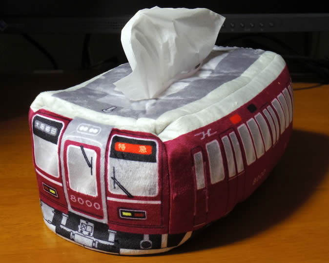 実用的な電車ぬいぐるみ、阪急Classic8000 電車型ティッシュボックス