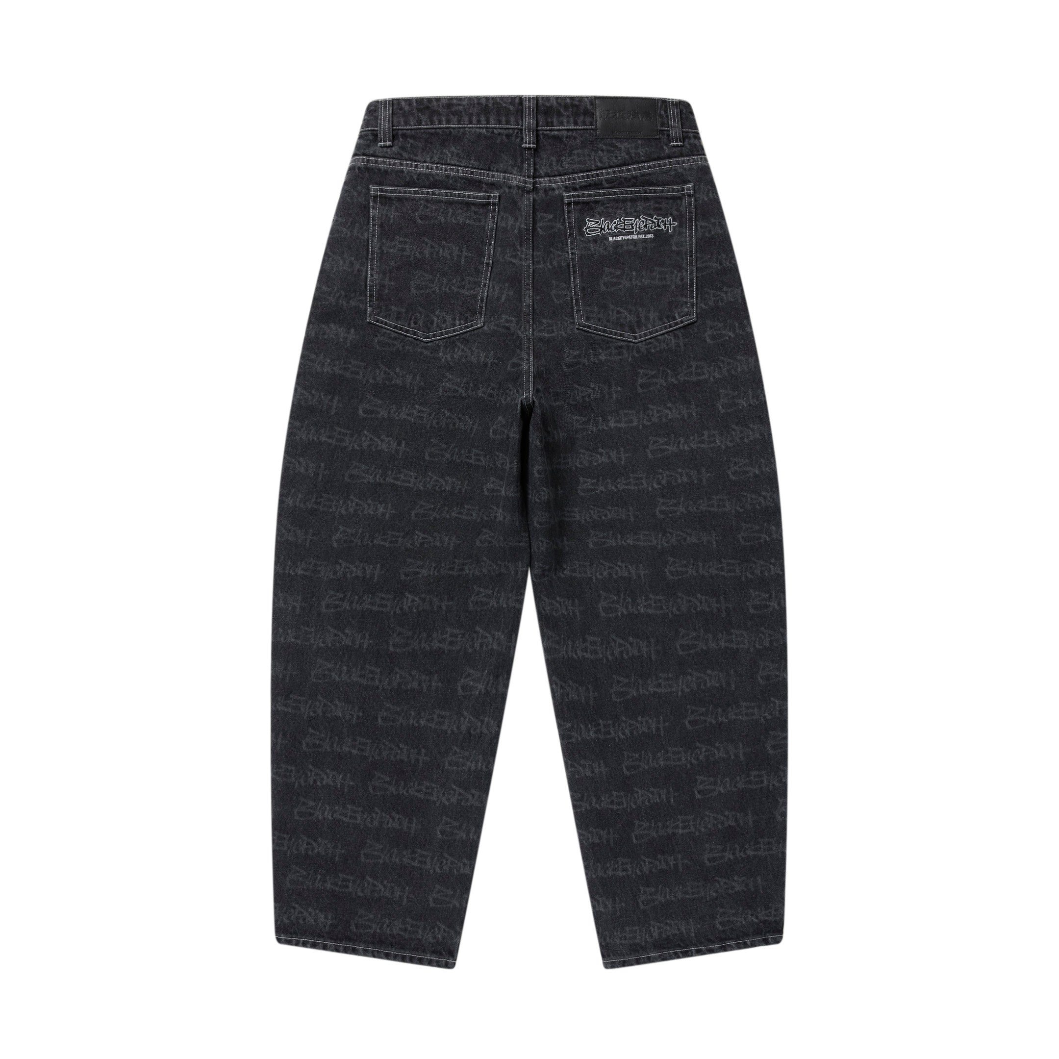 FASTHAND SCRIPT PATTERNED EXTRA BAGGY JEANS BLACK – BlackEyePatch
