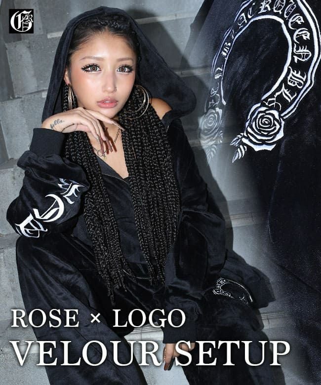 刺繍ベロアセットアップ | レディースギャルファッション通販