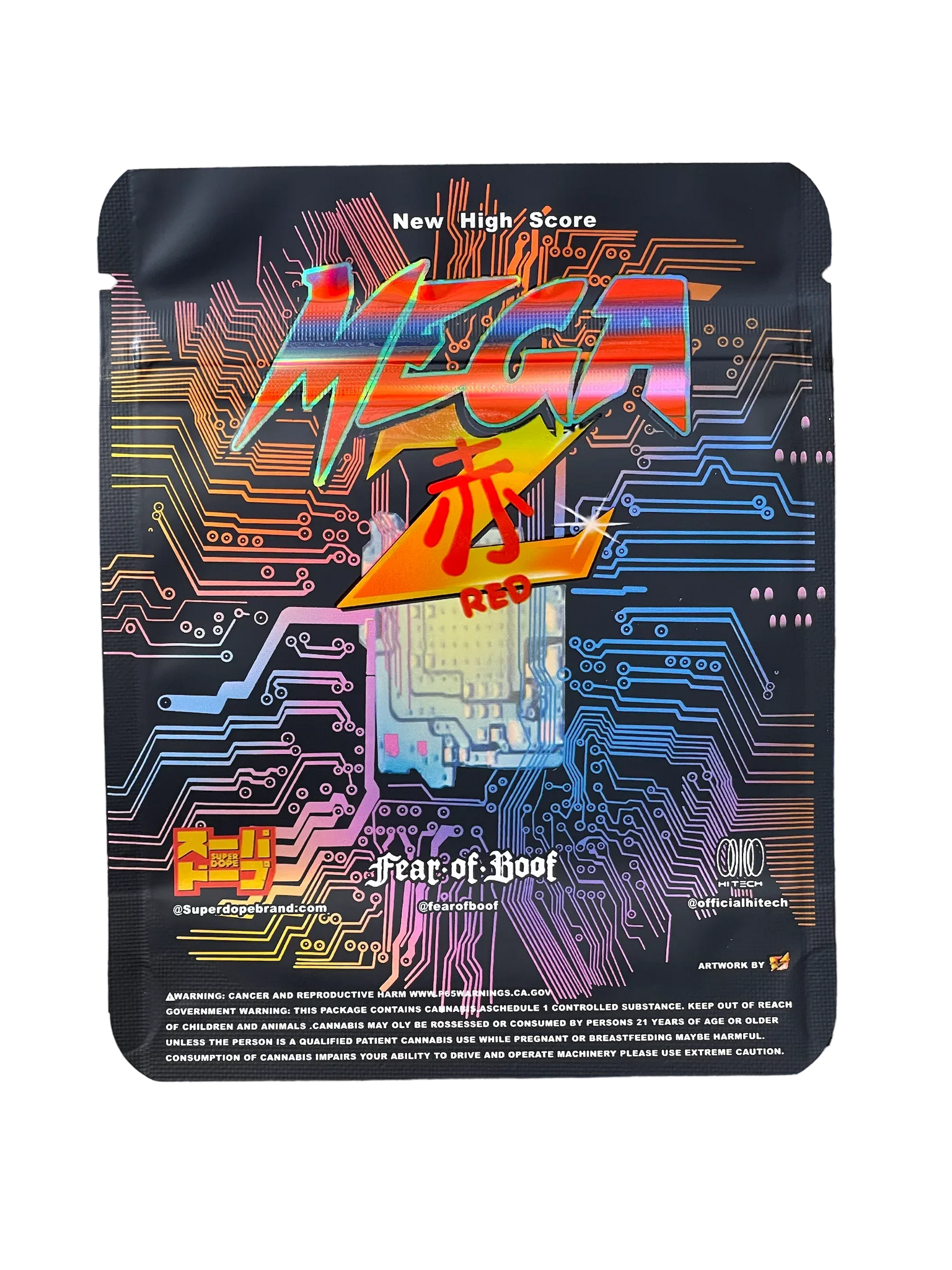 Mega Z Red 3.5g Mylar Bag Super Dope Holographic – Black Unicorn Hub