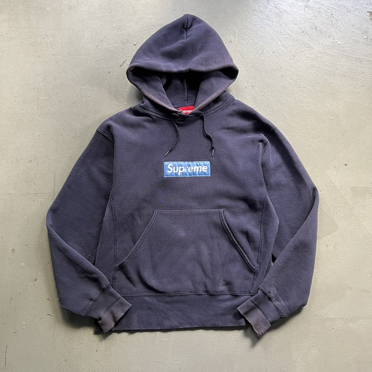 1995 Supreme Nylon Box Logo Hoodie - blue room