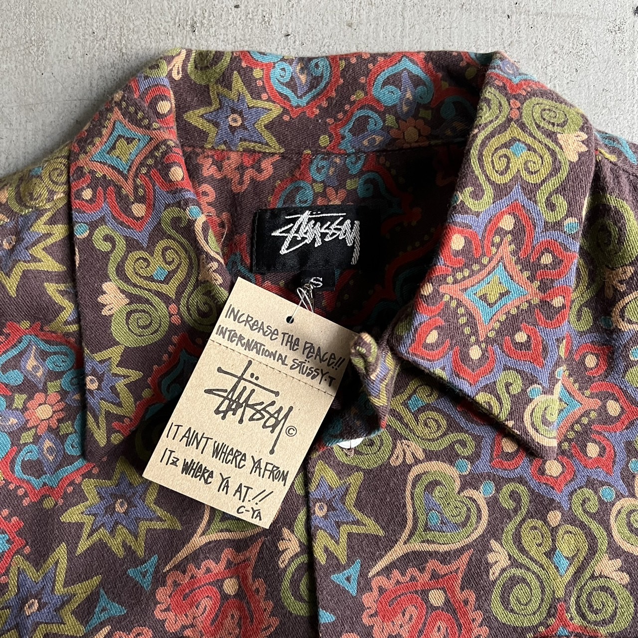 80s Stussy Deadstock Open Collar Shirt - blue room