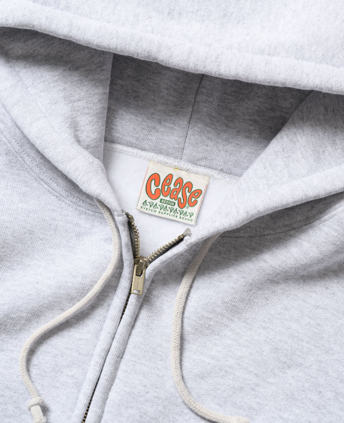 CEASE STANDARD ZIP HOODIE ASH GREY (size M) - blue room