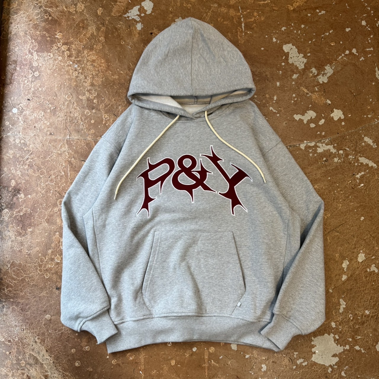 PUNKANDYO NO ZIP P&Y HOODIE GREY (Size M) - blue room