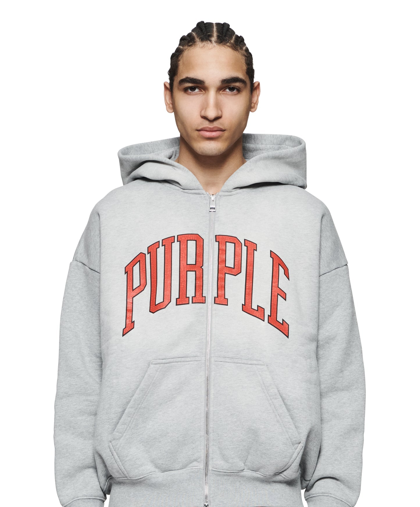 PURPLE BRAND HWT FLEECE COLLEGIATE ZIP UP HOODIE – BLUE CITY NYC