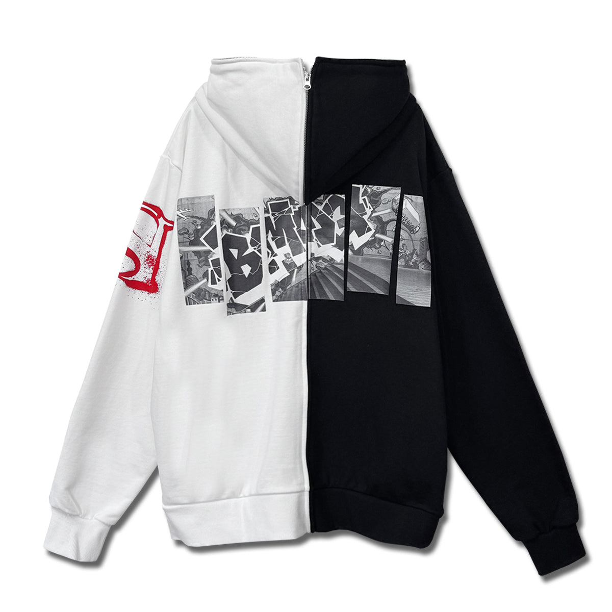 スプリット ジップパーカー WHITE – BMSG