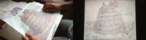 □情報 大友克洋(手描きスケッチ) 河村康輔(彩色、デジタルコラージュ