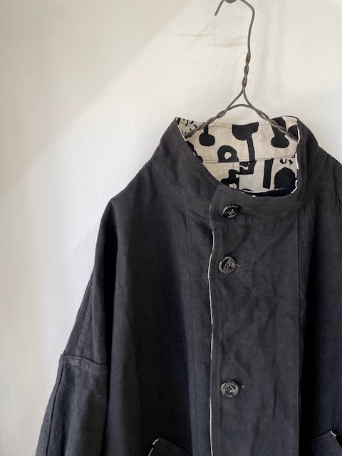 kaval / reversible stand collar coat(カヴァルのリバーシブル