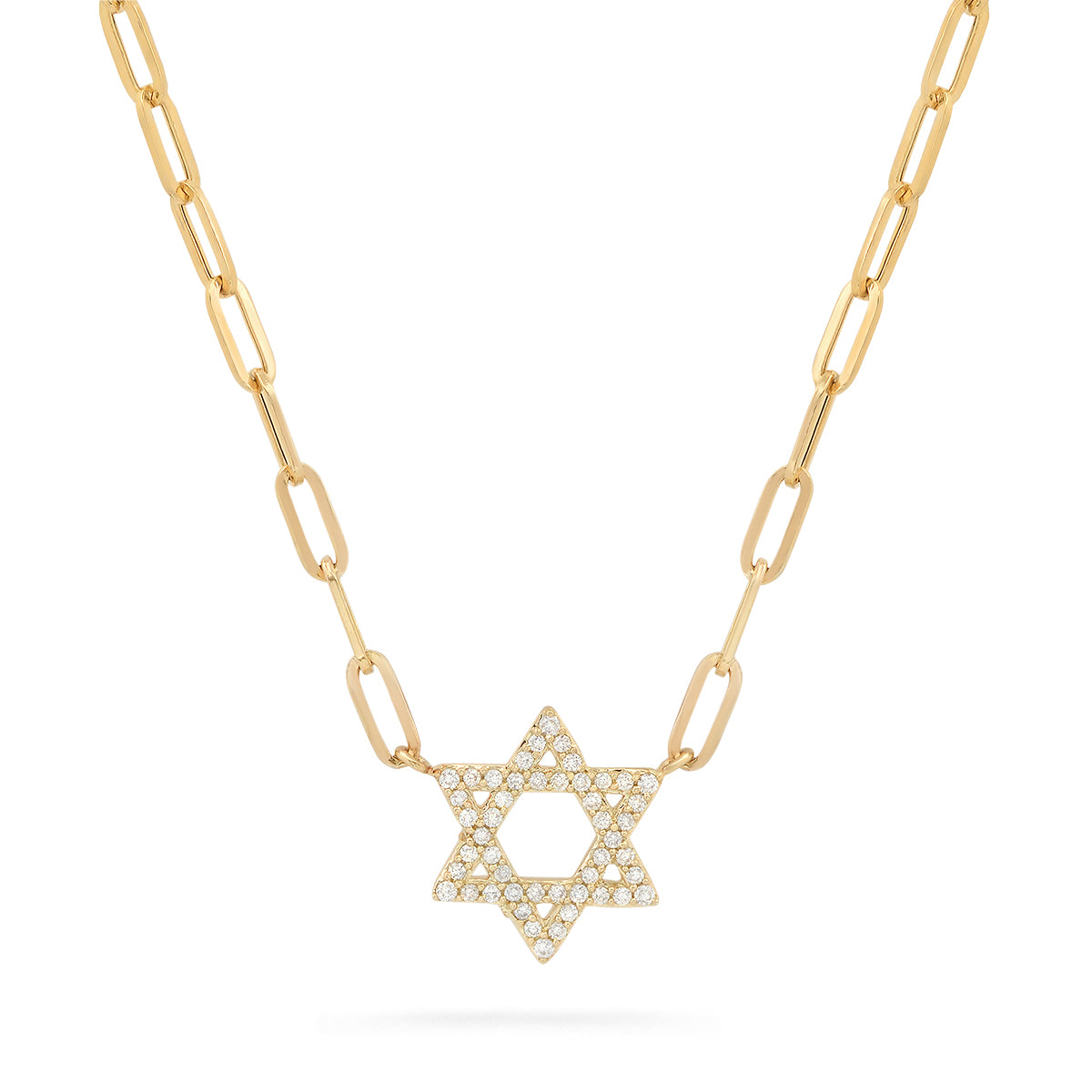 Paperclip Star of David Diamond Necklace – Brooke Rayn