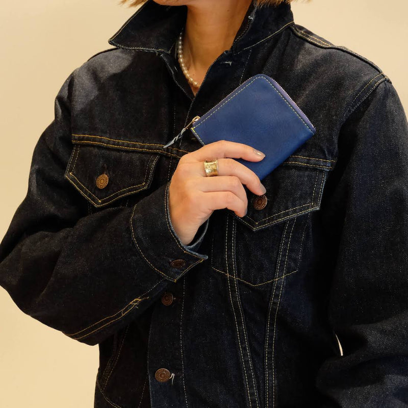 藍染め] ハーフLジップウォレット – BROOKLYN MUSEUM