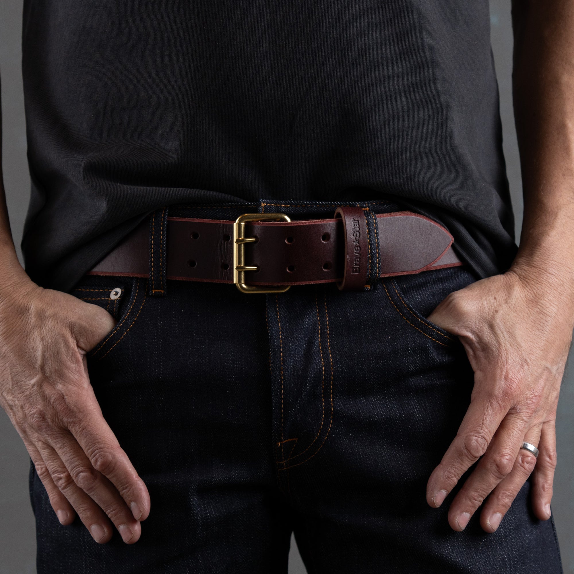 XW Leather Belt in Oxblood (X-Wide 1.75