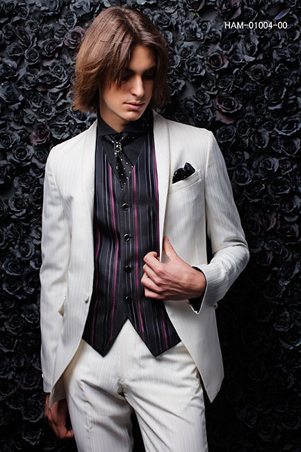 HARDY AMIES 白ストライプタキシード｜タキシード｜オシャレでこだわり