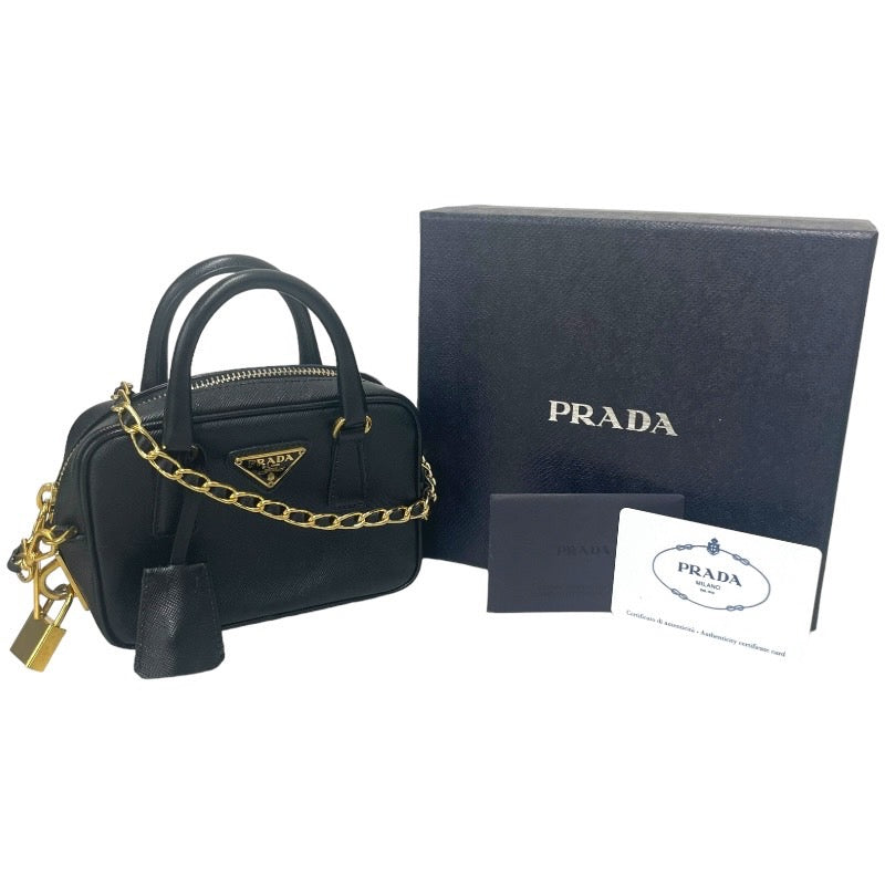 PRADA プラダ サフィアーノ BL0705 チェーンショルダー 2wayミニハンド