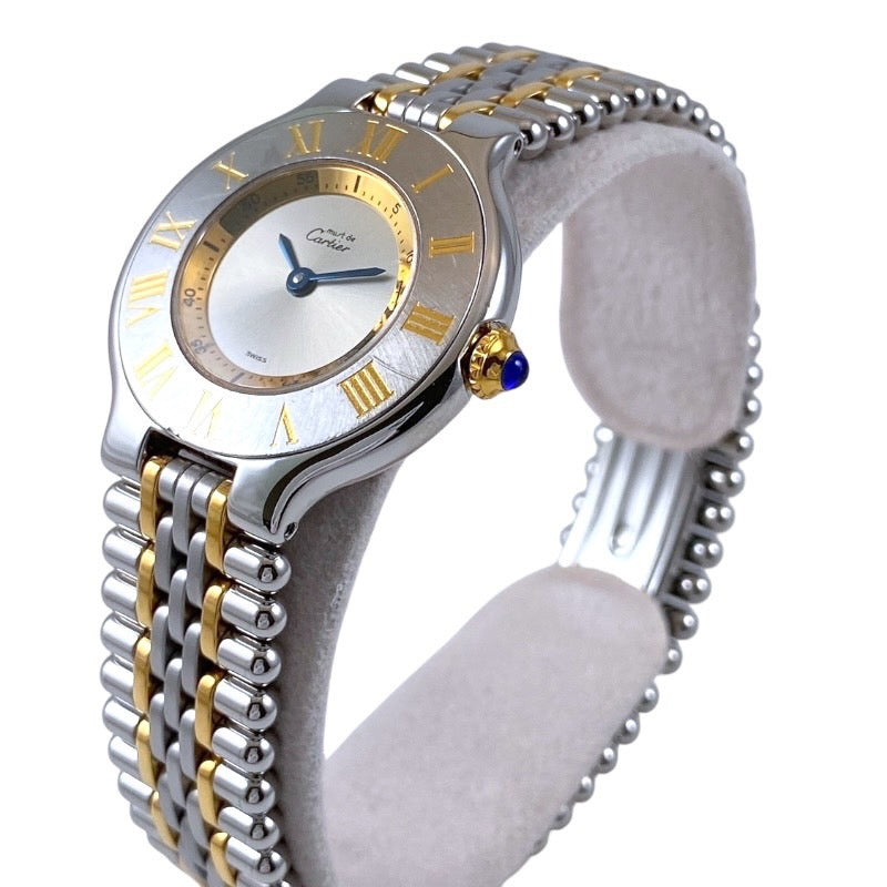 CARTIER】カルティエ マスト21 腕時計 ステンレススチール レディース