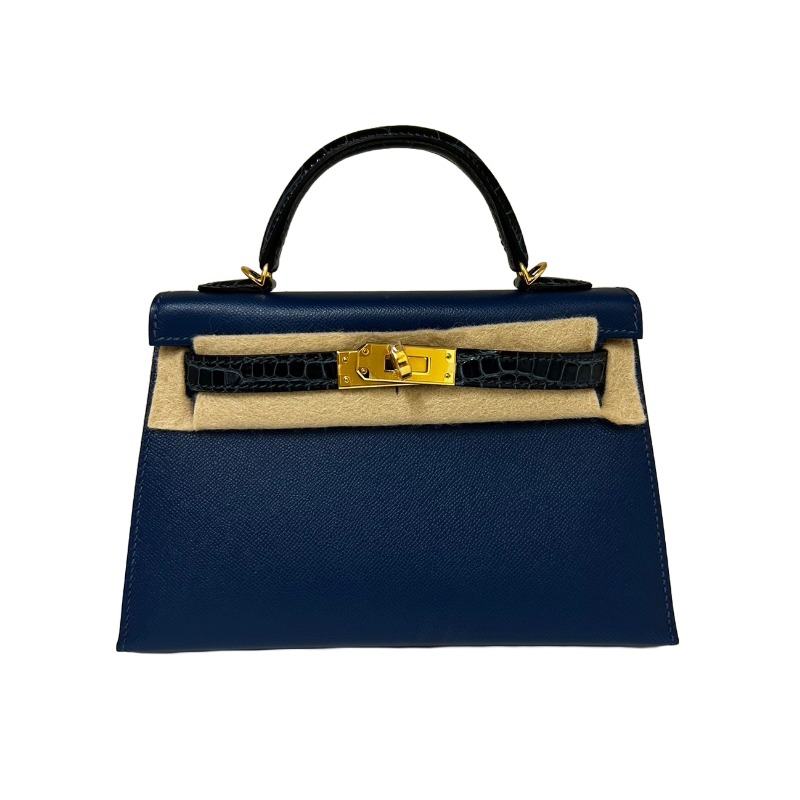 エルメス ミニケリーⅡ タッチ アリゲーター/ヴォーマダム ブルー