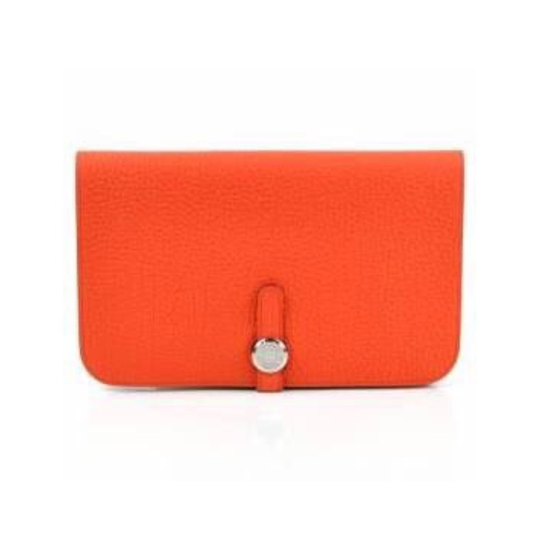 エルメス 財布 ドゴンGM トリヨンクレマンス オレンジ SV金具 T刻印