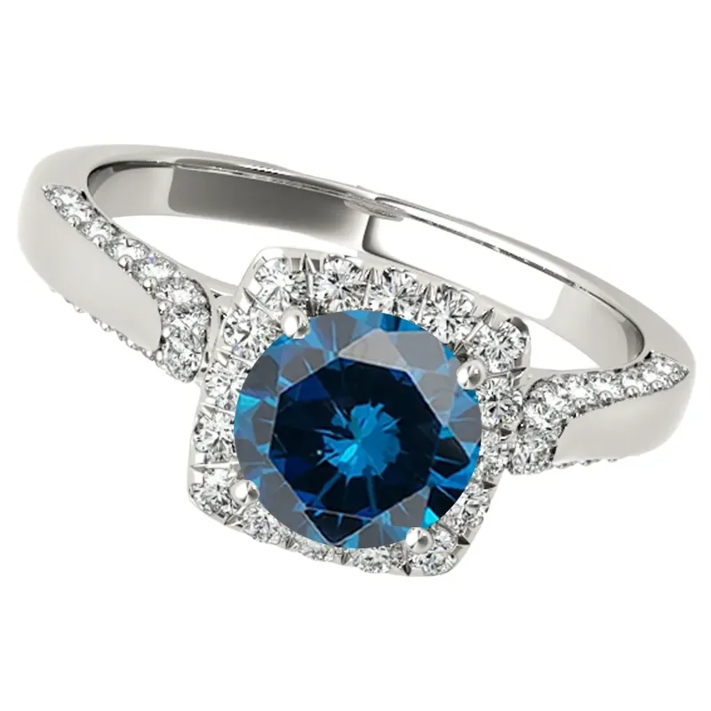 宝石 ファンシーカラーダイヤモンド リング ブルーダイヤモンド Pt900