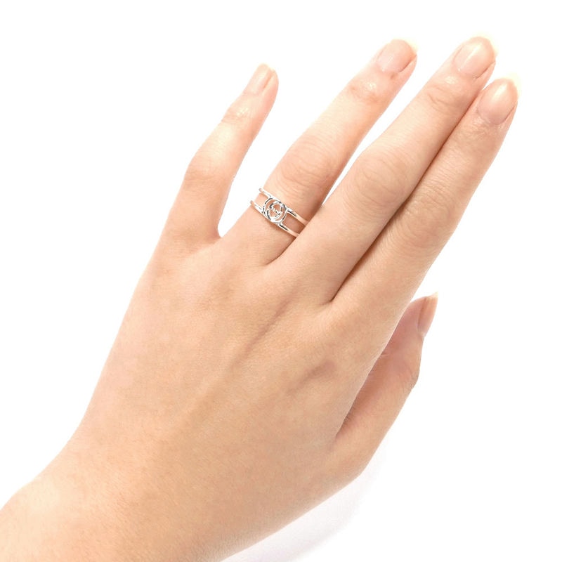 GUCCIインターロッキングGリング/SV925/20号/箱、持ち運びポーチ付