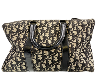 トロッター キャンバス レザー ネイビー ベージュ ボストンバッグ|古い