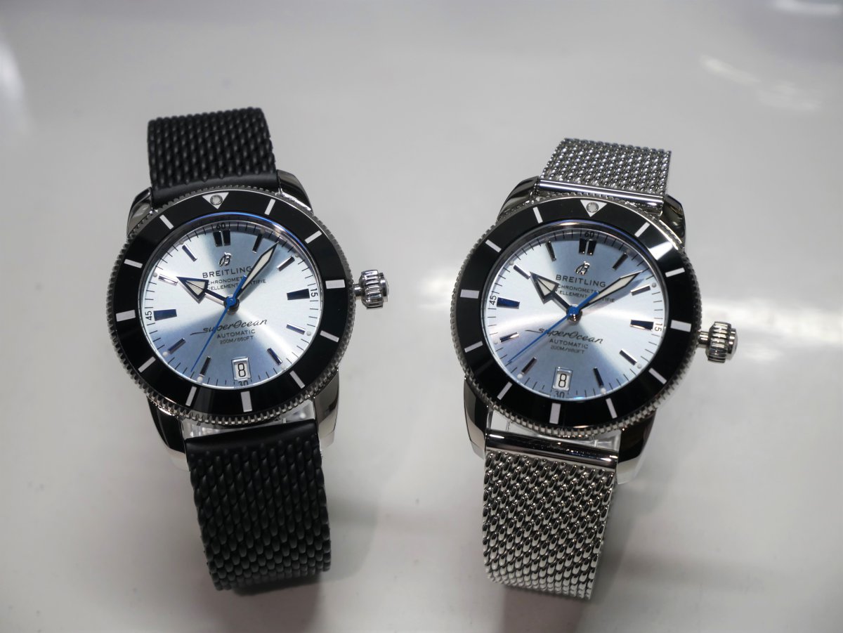 夏にピッタリの涼しげなアイスブルー文字盤を使用した「スーパー