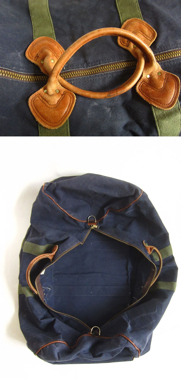 80's/L.L.Bean/キャンバス/ボストンバッグ/紺系/LLビーン/ドラムバッグ