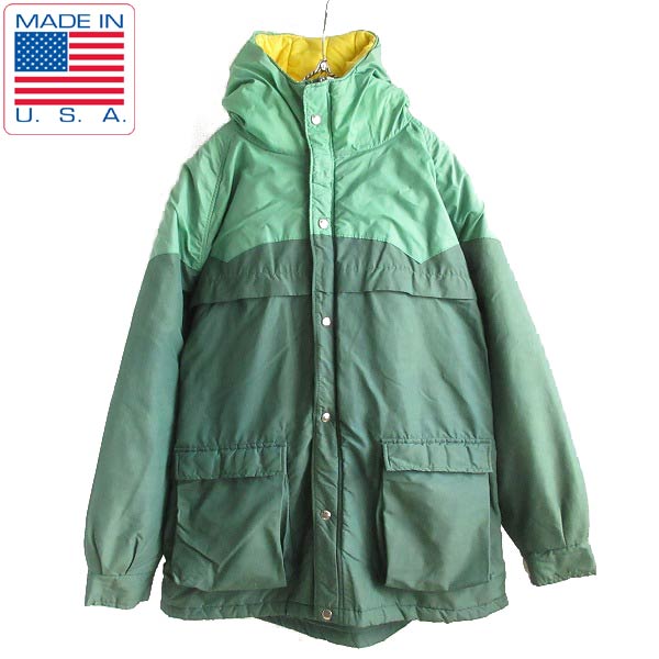 70's USA製 Woolrich ウールリッチ 中綿 ジャケット 緑系 XL ヨーク
