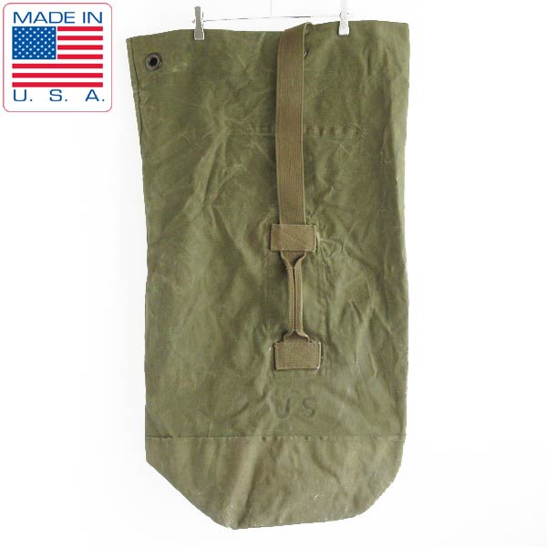 希少 50s USA製 実物 米軍 USステンシル キャンバス ダッフルバッグ 緑