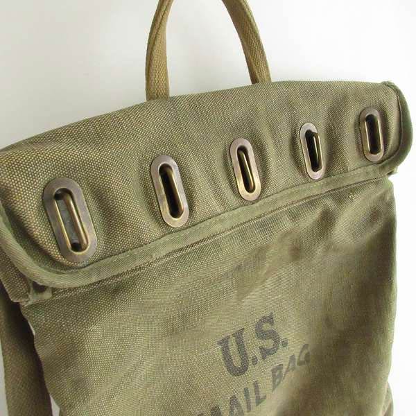 USビンテージ】ミリタリー トートバッグ キャンバス レザーハンドル