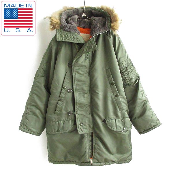 90s USA製 Golden Fleece N-3B フライトジャケット S程度 緑系