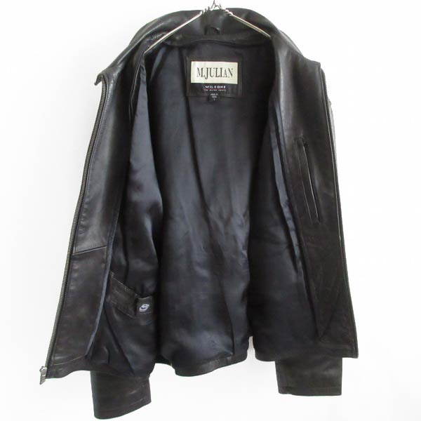 90s WILSONS LEATHER M.JULIAN 短丈 レザー ジャケット 黒 L ショート
